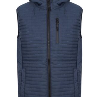 Coats / Jackets Colwyn Bay Embossed Quilted Gilet with Hood in Mood Indigo - Dissident / S - Tokyo Laundry