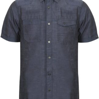 Shirts Kravitz Chambray Short Sleeve Shirt in Indigo Slub - Dissident / S - Tokyo Laundry