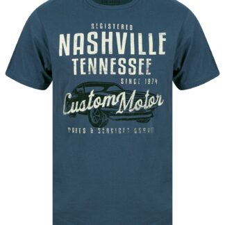 T-Shirts Nash Car Motif Cotton Jersey T-Shirt in Vintage Indigo - South Shore / S - Tokyo Laundry