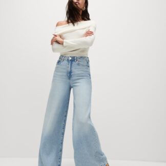 M&S Collection Women's Lyocell™ Blend Wide Palazzo Leg Jeans - 14REG - Light Indigo, Black,Light Indigo,Dark Indigo