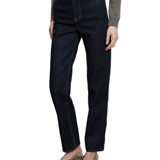 Veronica Beard Leah Mid Rise Straight Jeans in Indigo Rinse