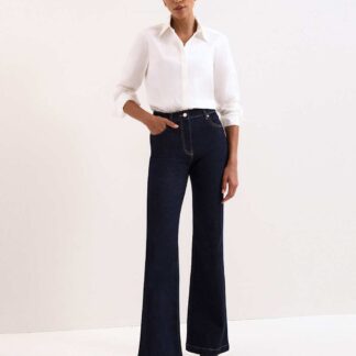 Phase Eight Mid Rise Bootcut Jeans Dark Indigo